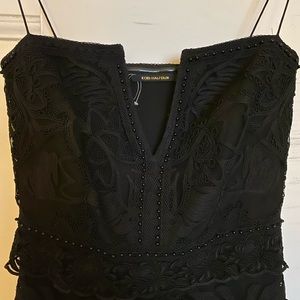 Kobi Halperin black embroidered midi dress